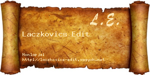Laczkovics Edit névjegykártya